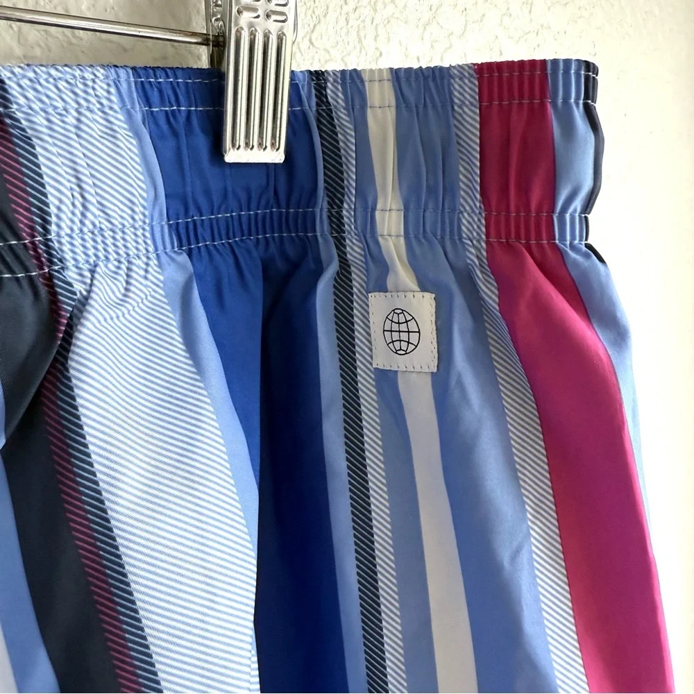 NWT Adidas Men’s Swim Trunks Shorts Blue Pink Stripe Mesh Lined Size 2XL - Picture 9 of 13
